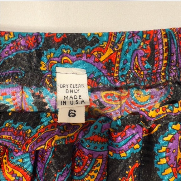 Vintage Boutique 80s Paisley Pleated Midi Skirt NWT, Fall Retro Boho Party Look - Picture 7 of 8